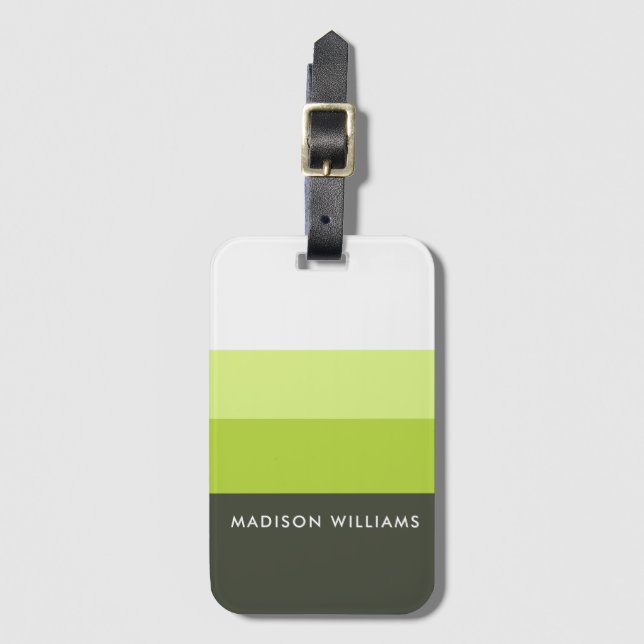 mit Monogramm, Name Gepäckanhänger (Vorderseite Vertikal)