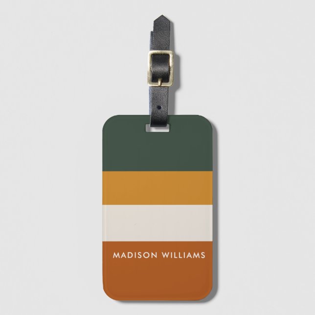 mit Monogramm, Name Gepäckanhänger (Vorderseite Vertikal)