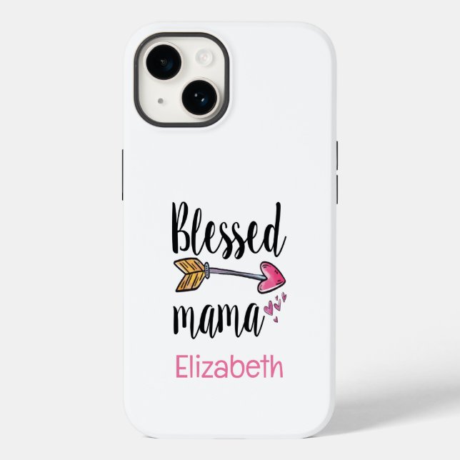 Mit Monogramm Name Gesegnetes Mama-Geschenk für Ma Case-Mate iPhone Hülle (Rückseite)