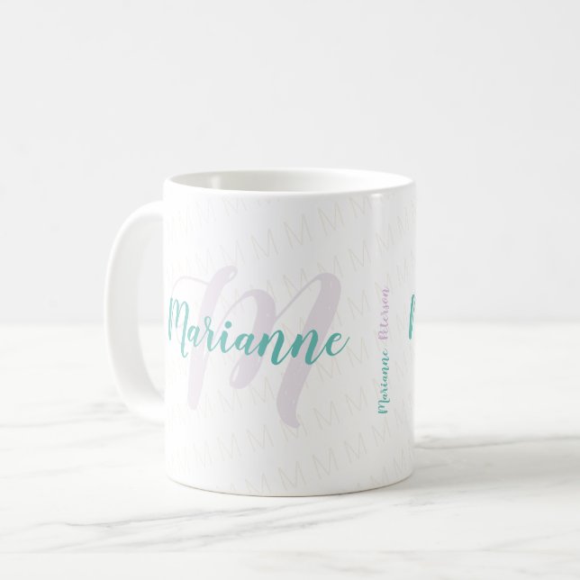 mit Monogramm Name/Monogramm eines handgeschrieben Tasse (Vorderseite Links)