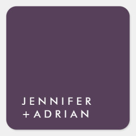 mit Monogramm, Name Quadratischer Aufkleber