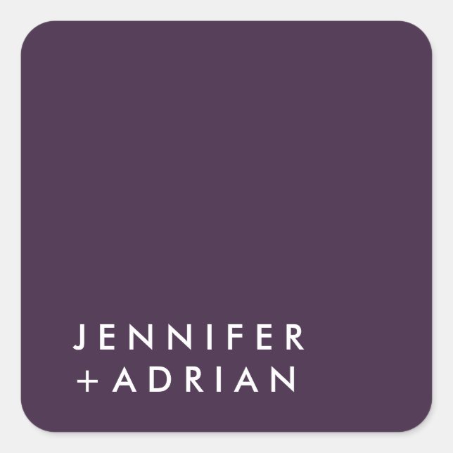 mit Monogramm, Name Quadratischer Aufkleber (Vorderseite)