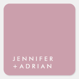 mit Monogramm, Name Quadratischer Aufkleber