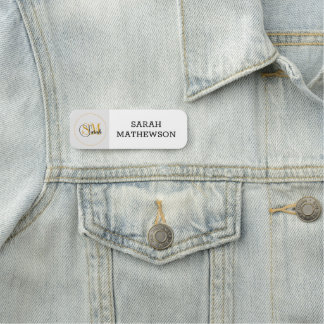 Mit Monogramm Name und elegante Unterschrift Namensschild