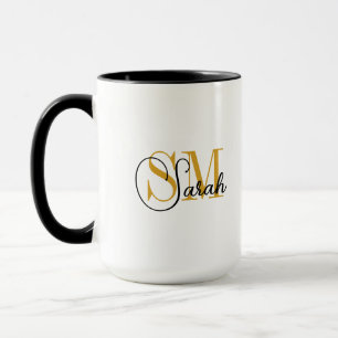Mit Monogramm Name und elegante Unterschrift Tasse