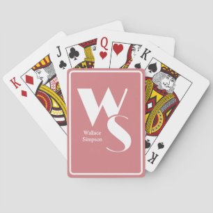 Mit Monogramm Name Watermelon Pink & White Spielkarten