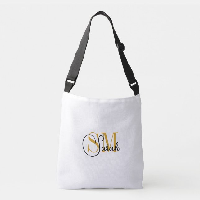 Mit Monogramm Name & Women Mode Tasche / weiß (Vorderseite)