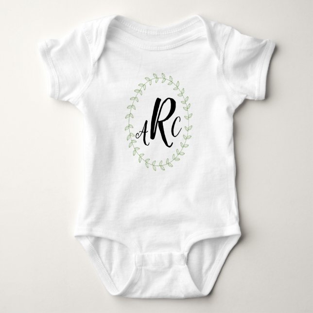 Mit Monogramm Namensbabydusche personalisiert Baby Strampler (Vorderseite)