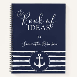 Mit Monogramm Nautical Ideas Journal Navy Blue Notizbuch