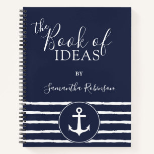 Mit Monogramm Nautical Ideas Journal Navy Blue Notizbuch