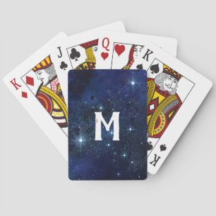 Mit Monogramm Navy Blue Galaxy Cluster Poker Cards Spielkarten