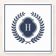 Mit Monogramm Navy-Blue-Wappen