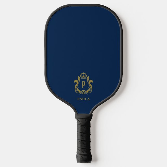Mit Monogramm Navy-Pickleball-Paddel Pickleball Schläger (Vorderseite)