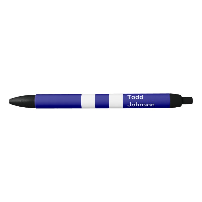Mit Monogramm Navy Strip Pen Kugelschreiber (Vorderseite)