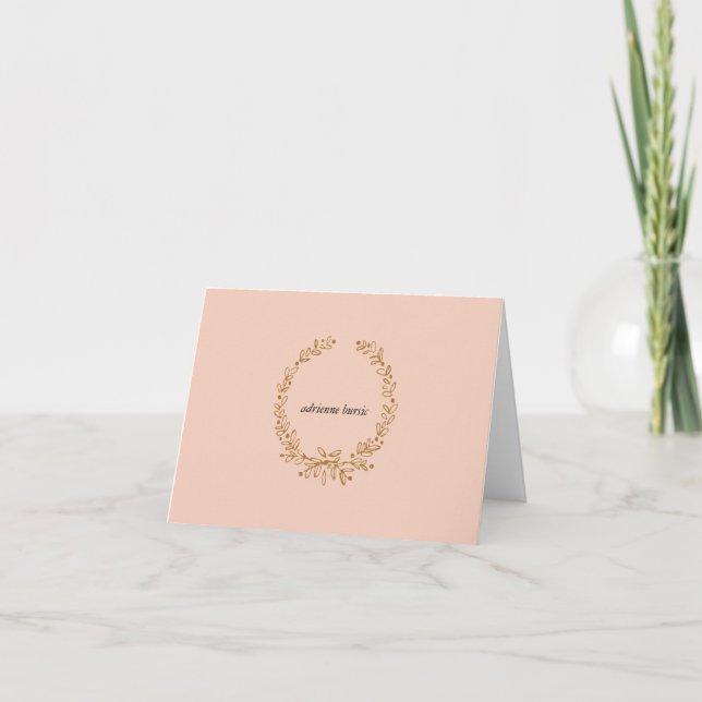 Mit Monogramm Note Card - Gold (Vorderseite)