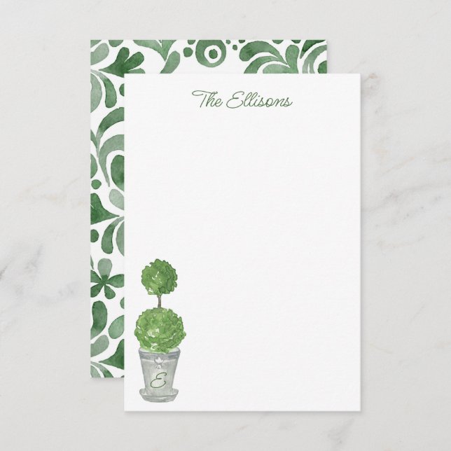 Mit Monogramm oberflächliche Mitteilungskarten (Vorne/Hinten)