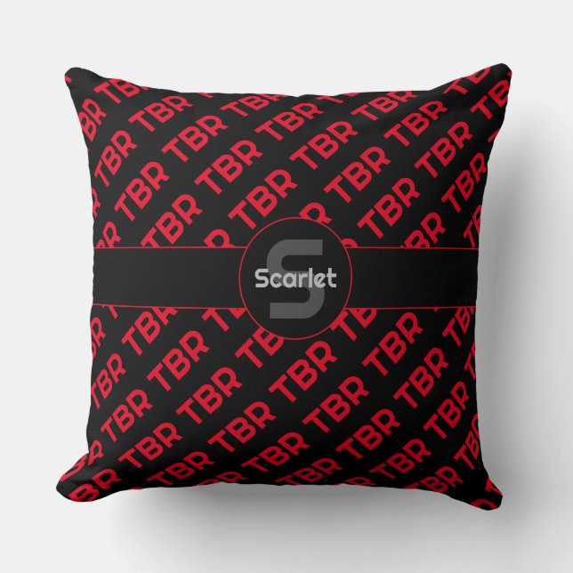 Mit Monogramm, ohne TBR zu beenden Kissen (Vorderseite)