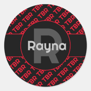 Mit Monogramm, ohne TBR zu beenden Runder Aufkleber