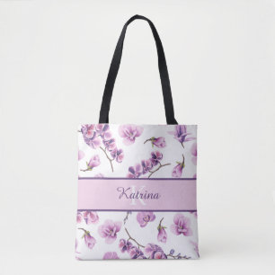 Mit Monogramm Orchid Tote Bag