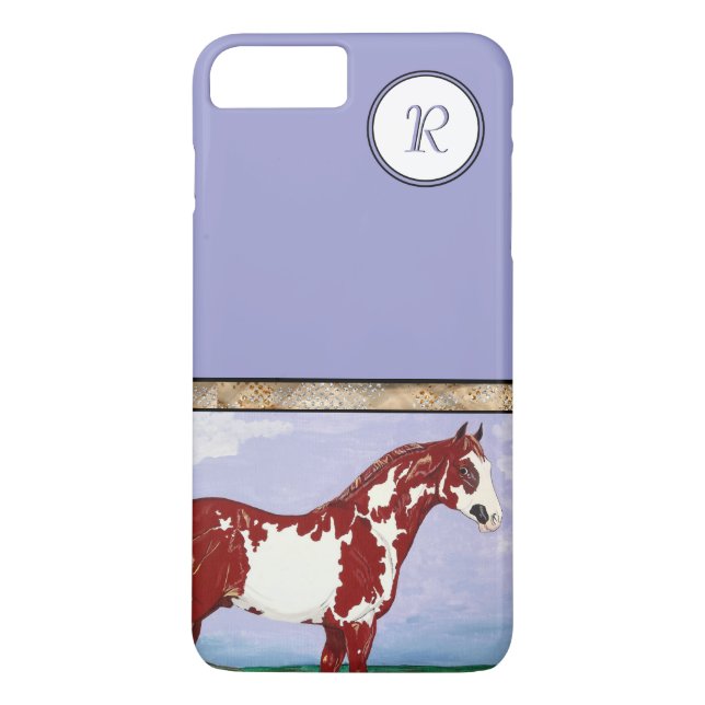 Mit Monogramm Overo Paint Horse Case-Mate iPhone Hülle (Rückseite)