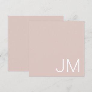 Mit Monogramm Oversible Blush Pink Chic Mitteilungskarte