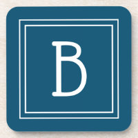 Mit Monogramm Ozean Blue & White Initial
