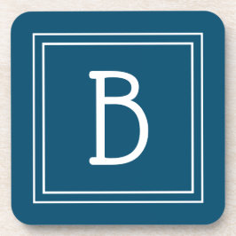 Mit Monogramm Ozean Blue & White Initial Getränkeuntersetzer