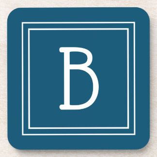 Mit Monogramm Ozean Blue & White Initial Getränkeuntersetzer