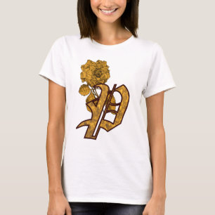 Mit Monogramm P Gold Peony T Shirt