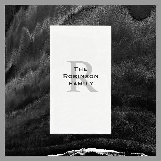 Mit Monogramm Papierhandtuch, weiß und schwarz Serviette (Von Creator hochgeladen)