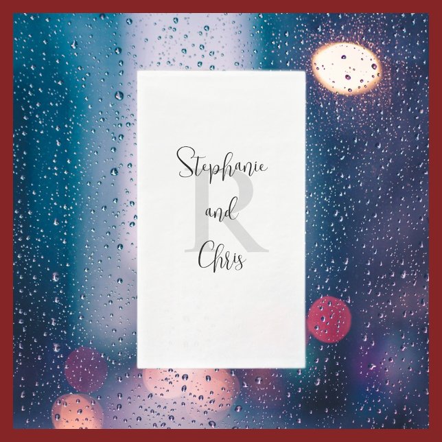 Mit Monogramm Papierhandtuch, weiß und schwarz Serviette (Von Creator hochgeladen)