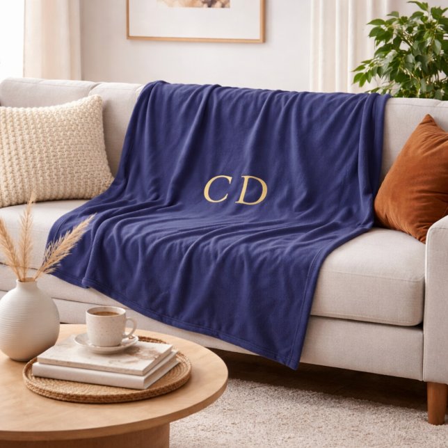 Mit Monogramm Paradeäußerungen in Navy-Blau Fleecedecke (Von Creator hochgeladen)
