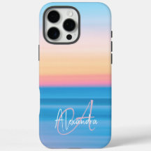 Mit Monogramm Pastel Ocean Sunset Feminine Custom