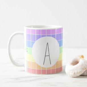 Mit Monogramm Pastell Rainbow Farbige Streifen Kaffeetasse