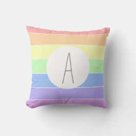 Mit Monogramm Pastell Rainbow Farbige Streifen Kissen