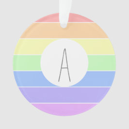 Mit Monogramm Pastell Rainbow Farbige Streifen Ornament