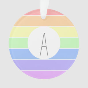 Mit Monogramm Pastell Rainbow Farbige Streifen Ornament
