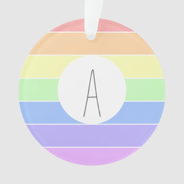 Mit Monogramm Pastell Rainbow Farbige Streifen Ornament (Vorderseite)
