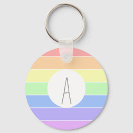 Mit Monogramm Pastell Rainbow Farbige Streifen Schlüsselanhänger