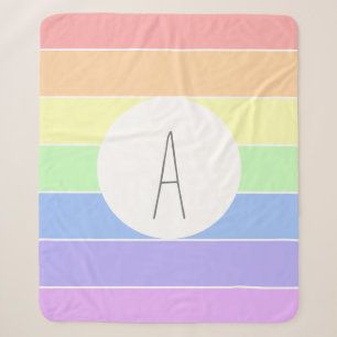 Mit Monogramm Pastell Rainbow Farbige Streifen Sherpadecke