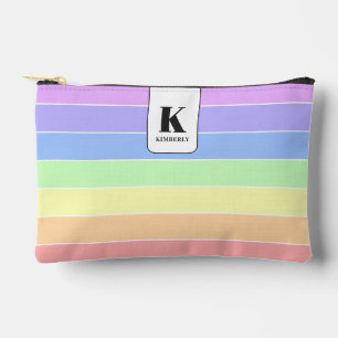 Mit Monogramm Pastell-Regenbogen Farbige Streifen Zubehörtasche