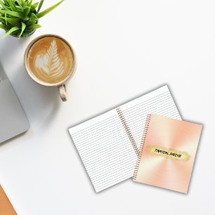 Mit Monogramm Peach und Gold Business   Notizbuch