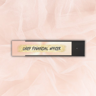 Mit Monogramm Peach und Gold Business   Türschild