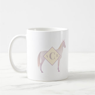 Mit Monogramm Perlino Akhal Teke Silhouette Kaffeetasse