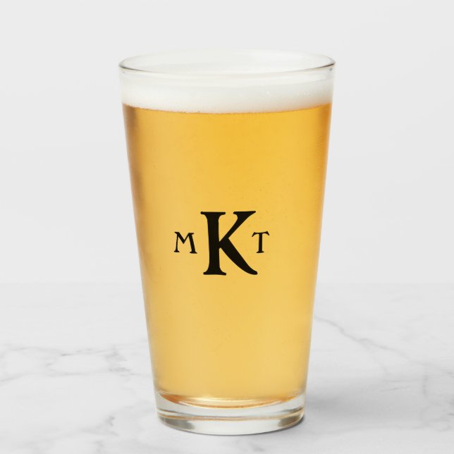 Mit Monogramm Personalisiert mit Ihren Initialen Glas (Vorne (Gefüllt))