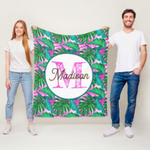 Mit Monogramm personalisierte Fleecedecke