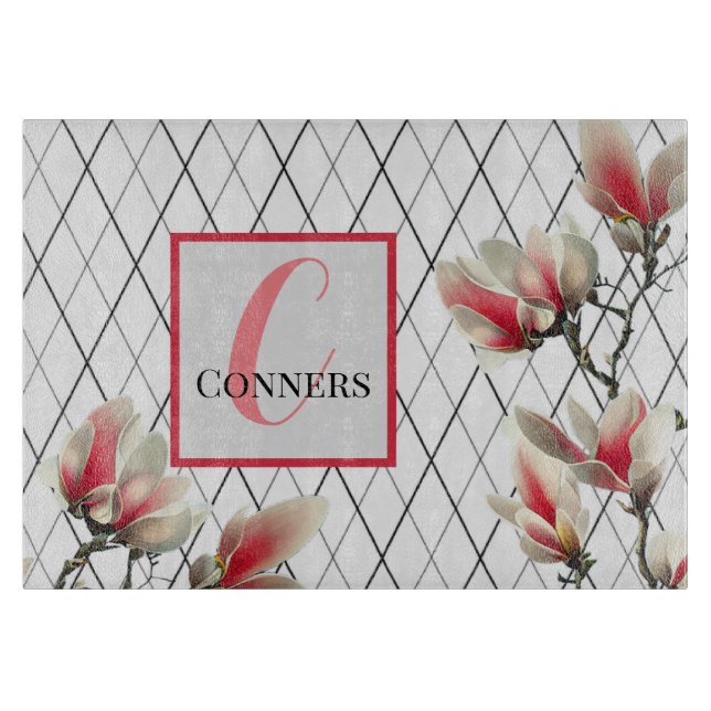 Mit Monogramm Personalisierte Küchenabteilung Schneidebrett (Vorderseite)