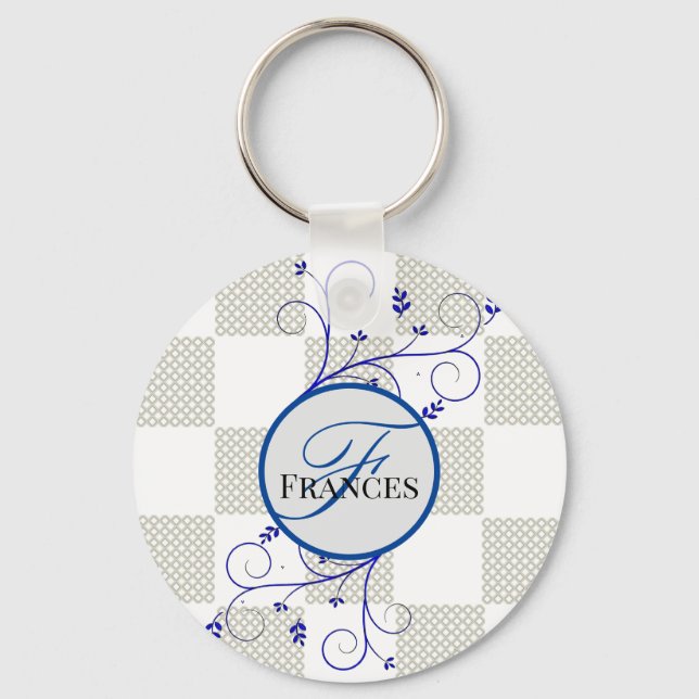 Mit Monogramm Personalisierter Schlüsselanhänger (Vorderseite)