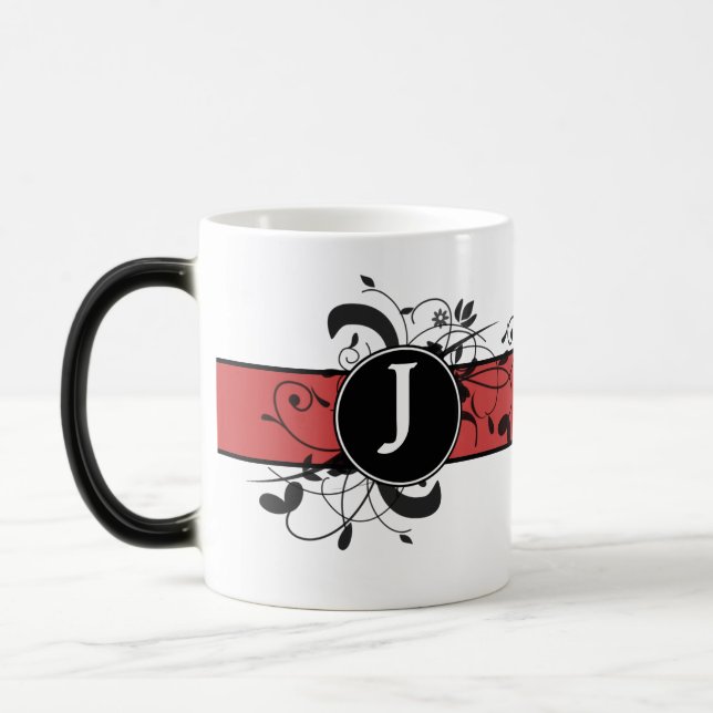 Mit Monogramm Personalisierter Viktorianischer Blü Verwandlungstasse (Links)
