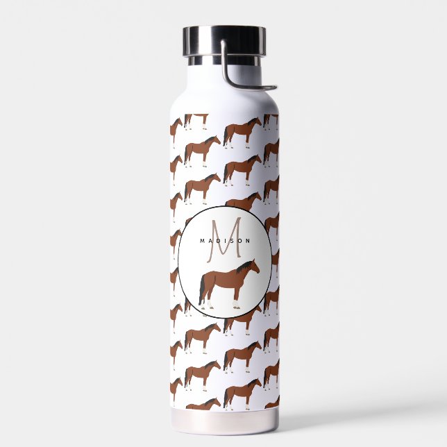 Mit Monogramm Pferdeschule Trinkflasche (Links)